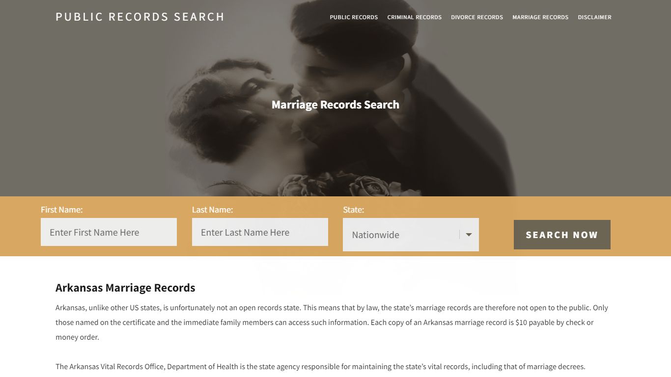 Arkansas Marriage Records | Enter Name and Search|14 Days Free